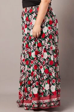 Black Boho Maxi Skirt High Waist Tiered -You And All Fashion Store 4 CSL1157A 34R BOHO