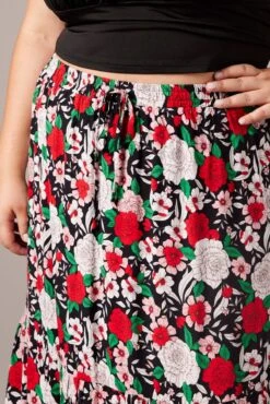 Black Boho Maxi Skirt High Waist Tiered -You And All Fashion Store 6 CSL1157A 34R BOHO