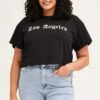 Black Short Sleeve Gothic Crop T-shirt
