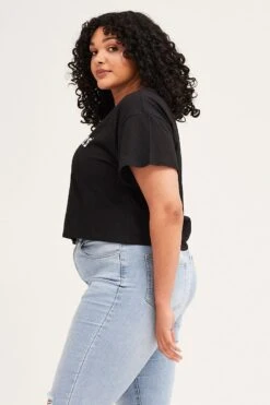 Black Short Sleeve Gothic Crop T-shirt -You And All Fashion Store Black Short Sleeve Gothic Crop T Shirt cjc25389aj 84a 4