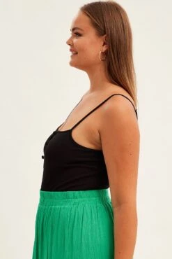 Black Sleeveless Bodysuit Rib Jersey Cutout -You And All Fashion Store Black Sleeveless Bodysuit Rib Jersey Cutout cjc31478 42a 4