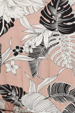 Trop Print Short Sleeve V-neck Shirt Dress -You And All Fashion Store CDD25620 35ABTROPPRT 6