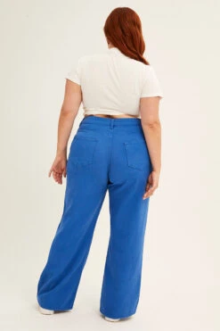 Blue Wide Leg Jeans High Rise -You And All Fashion Store CDL1287C 20JBCOBALT 5