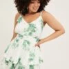 Floral Print Layered Playsuit Mini Sleeveless V-neck