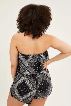 Black Boho Peasant Playsuit Boob Tube -You And All Fashion Store CDP4245E 36RBBOHO 5