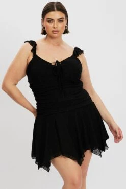 Black Lace Asymmetric Hem Mini Dress -You And All Fashion Store CED4182 84AB Black 3CED4182 84AB Black a8005425 49ef 4ba8 bb24 4d5ed7690c2e