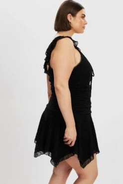 Black Lace Asymmetric Hem Mini Dress -You And All Fashion Store CED4182 84AB Black 4CED4182 84AB Black 53ddbae7 7605 4538 a09c 61c5060a9e1d