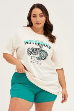 Beige Crew Neck Short Sleeve Graphic T-shirt -You And All Fashion Store CJC1604 84J SAND 3