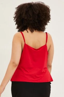 Red Singlet Top Cowl Neck -You And All Fashion Store CJC1634 81JRED 5