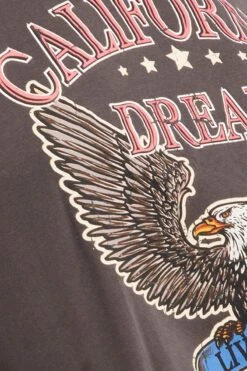 Grey Graphic T-shirt Crop California Dream Cotton -You And All Fashion Store CJC31636F 84ACHARCOAL 6