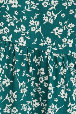 Green Ditsy Kids Sleeveless Button Front Floral Dress -You And All Fashion Store CKD12214G 81RBDITSY 6