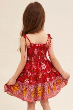 Red Boho Kids Dress Sleeveless -You And All Fashion Store CKD1409P 81BOHO 5