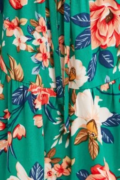 Green Floral Kids Dress Tiered -You And All Fashion Store CKD1431 81RFLORAL 6