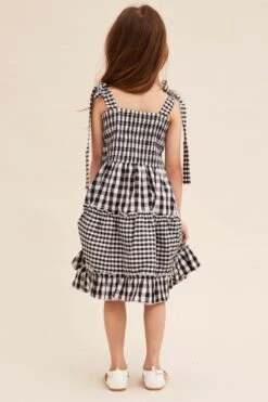 Black Check Fit And Flare Dress Sleeveless Shirred -You And All Fashion Store CKD1501DD 34RBCHECK 5