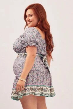 Boho Print Elastic Waist Boho Mini Skater Skirt 9 Boho Print Elastic Waist Boho Mini Skater Skirt -You And All Fashion Store CSSW10573A 33RBBOHOPRT 4