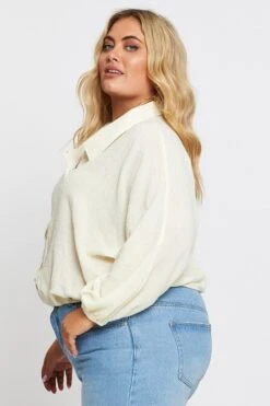White Textured Shirt Off Long Sleeve -You And All Fashion Store CWC1685 33LBOFFWHITE 4