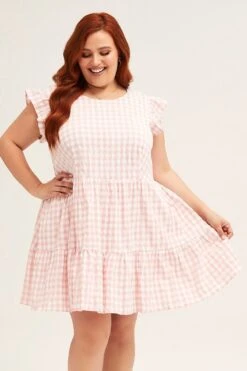 Check Short Sleeve Check Mini Smock Dress -You And All Fashion Store Check Short Sleeve Check Mini Smock Dress cddc17060k 34rb 3