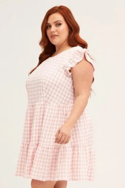 Check Short Sleeve Check Mini Smock Dress -You And All Fashion Store Check Short Sleeve Check Mini Smock Dress cddc17060k 34rb 4