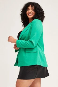 Green Long Sleeve Linen Blazer 9 Green Long Sleeve Linen Blazer -You And All Fashion Store Green Long Sleeve Linen Blazer coj9020 34ab 4