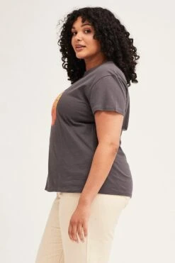 Grey Short Sleeve Abstract Sun Print T-shirt -You And All Fashion Store Grey Short Sleeve Abstract Sun Print T Shirt cjc25390al 84ab 4