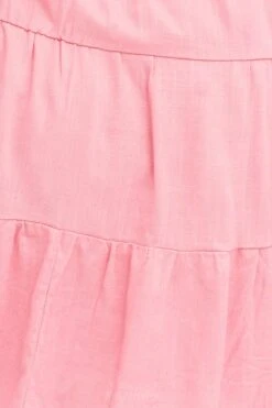 Pink V-neck Puff Sleeve Tiered Mini Dress -You And All Fashion Store Pink V Neck Puff Sleeve Tiered Mini Dress cdd25859 33ab 6