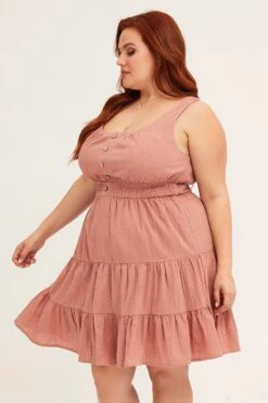 Brown Fit And Flare Dress Button Front Cotton -You And All Fashion Store Rust Fit And Flare Dress Button Front Cotton cdd1323a 35rb 4