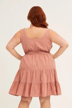 Brown Fit And Flare Dress Button Front Cotton -You And All Fashion Store Rust Fit And Flare Dress Button Front Cotton cdd1323a 35rb 5