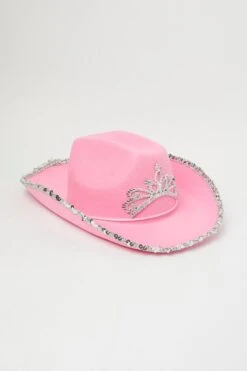 Pink Festival Cowboy Hat With Crown