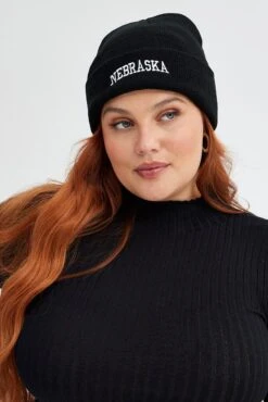 Black Nebraska Beanie