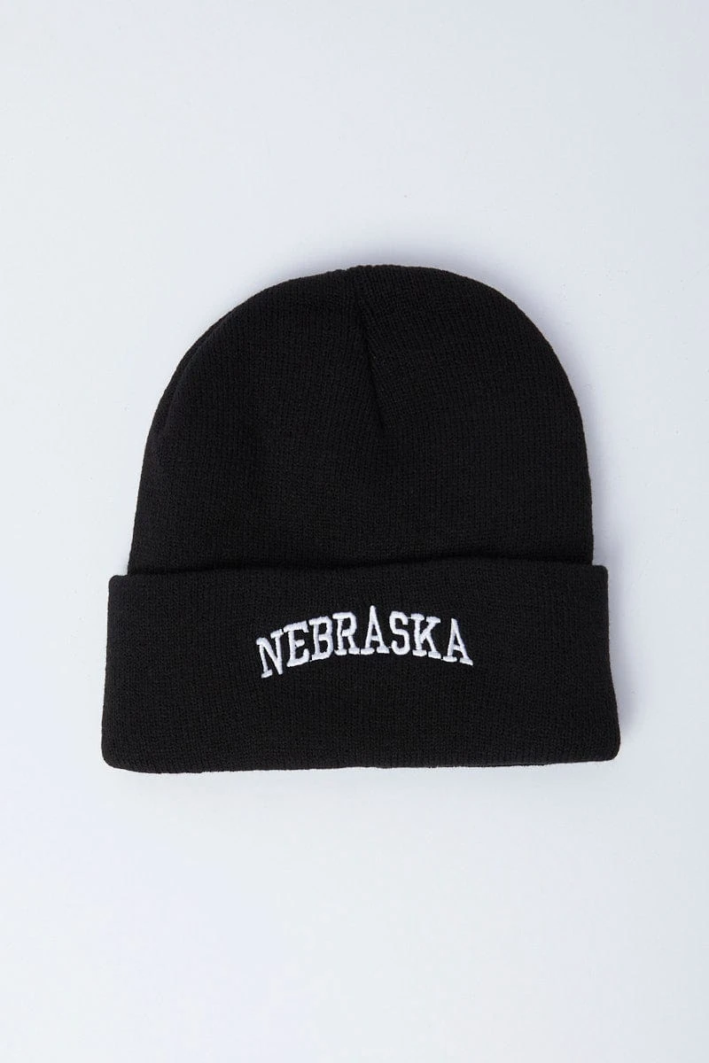 Black Nebraska Beanie 2 Black Nebraska Beanie - Image 2