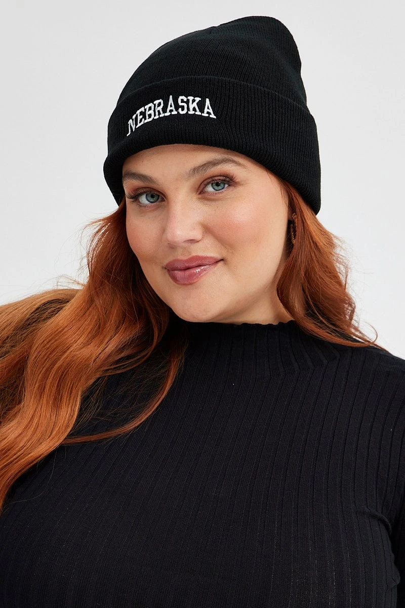 Black Nebraska Beanie 3 Black Nebraska Beanie - Image 3