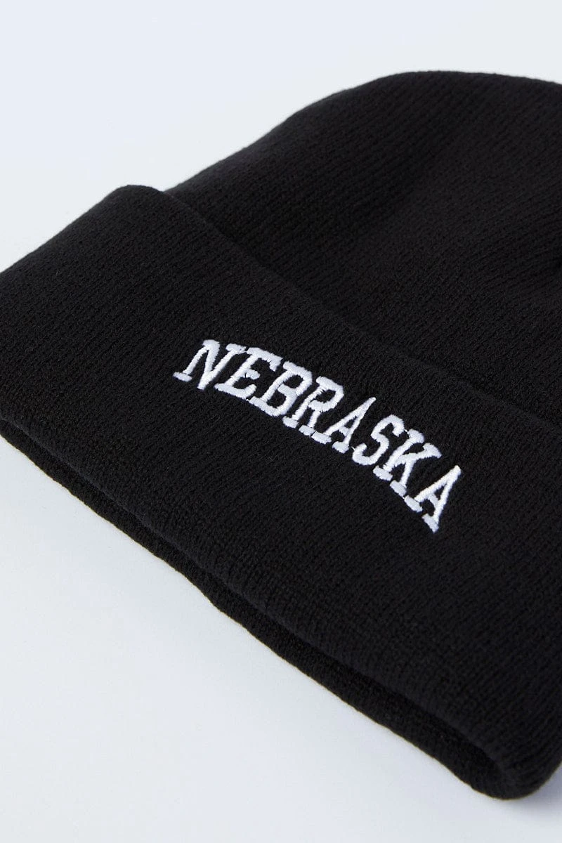 Black Nebraska Beanie 4 Black Nebraska Beanie - Image 4
