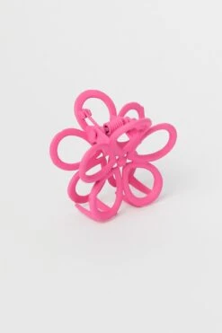 Pink Flower Claw Clip