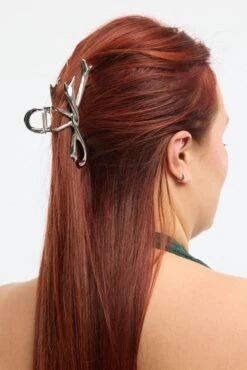 Silver Bow Claw Clip