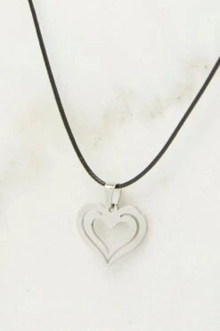 Silver Heart Pendent Necklace -You And All Fashion Store cacj01958 51b silver 4