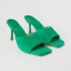 Green Toweling Detail Mules