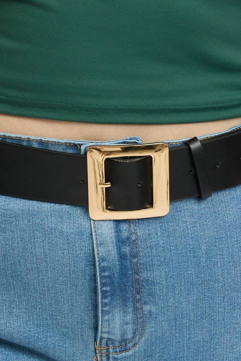 Black Animal Print Square Buckle Waist And Hip Jeans Belt 2 Black Animal Print Square Buckle Waist And Hip Jeans Belt - Image 2