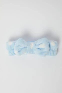 Blue Polka Dot Large Bow Spa Hair Band Headband For Make Up -You And All Fashion Store cacz01706 51b polka dot 4