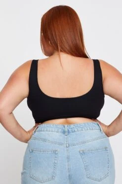 Black Crop Bralette Seamless -You And All Fashion Store cbs0473a 84j black 5 1