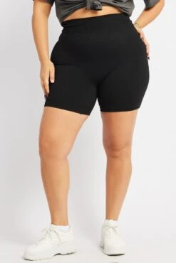 Black Bike Shorts Seamless -You And All Fashion Store cbs0637a 39j black 3