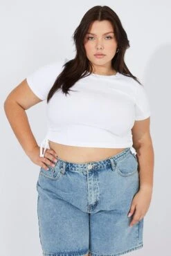 White T-shirt Short Sleeve Crew Neck Seamless -You And All Fashion Store cbs1015a 84j white 3