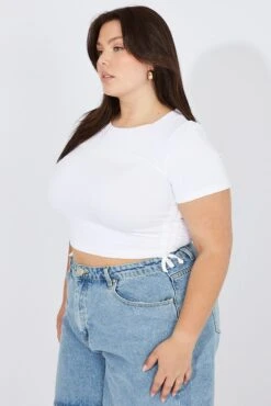 White T-shirt Short Sleeve Crew Neck Seamless -You And All Fashion Store cbs1015a 84j white 4