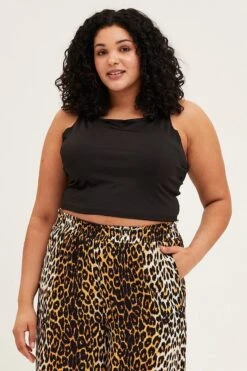 Black Sleeveless High Neck Singlet Top -You And All Fashion Store cbs1096 36jb black 3 1