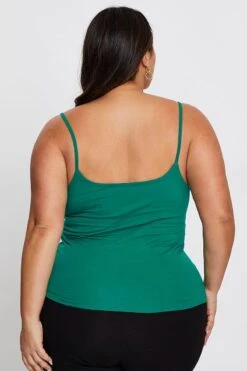 Green Singlet Top Scoop Neck -You And All Fashion Store cbs1136 84ab green 5 1