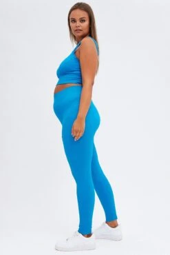 Blue Leggings Activewear -You And All Fashion Store cbs1263 84j blue 4