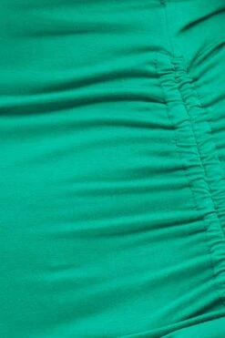 Green Ruched T-shirt Crew Neck Short Sleeve Side -You And All Fashion Store cbs1550 81jb jade 6 1