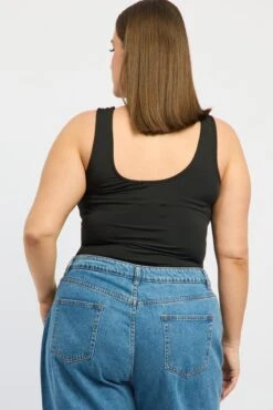 Black V-neck Sleeveless Bodysuit -You And All Fashion Store cbs1625 81jb black 4