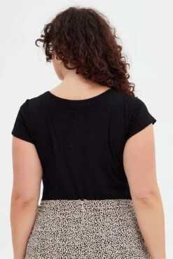 Black Bodysuit Scoop Neck Short Sleeve 10 Black Bodysuit Scoop Neck Short Sleeve -You And All Fashion Store cbs1671 84jb black 5