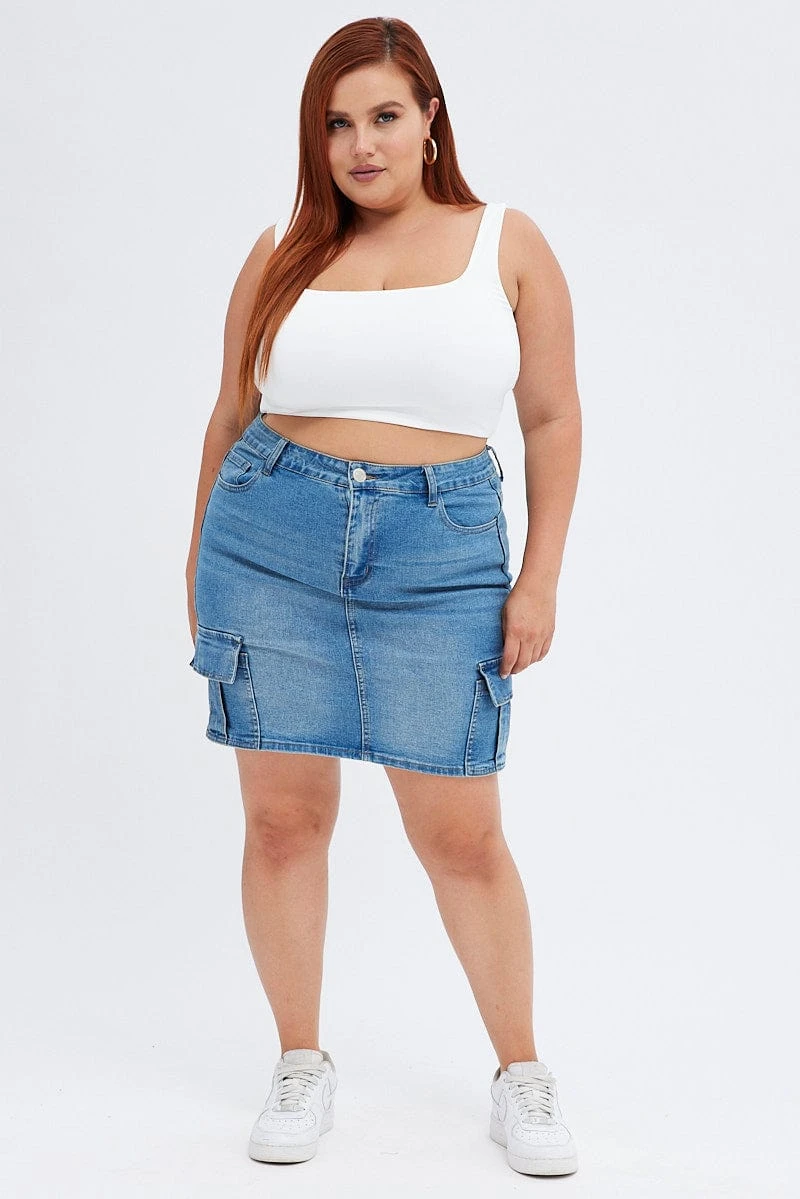 White Crop Tank Top Square Neck 2 White Crop Tank Top Square Neck - Image 2