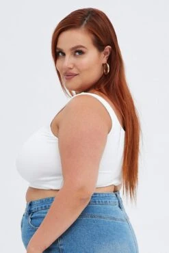 White Crop Tank Top Square Neck 9 White Crop Tank Top Square Neck -You And All Fashion Store cbs1751 81jb white 4